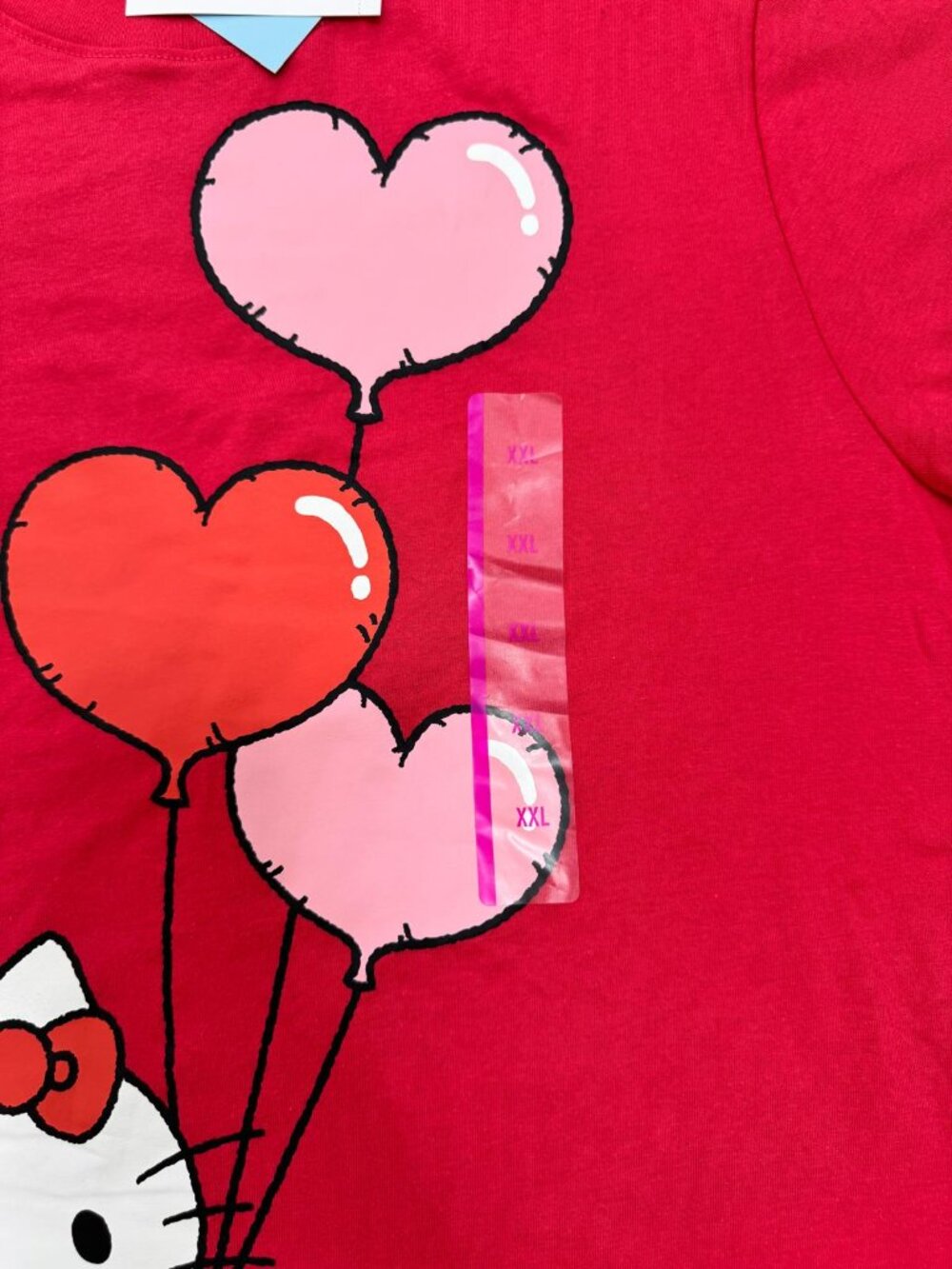 Hello Kitty Heart Balloon Graphic T Shirt Womens XXL Pink Sanrio NWT - Picture 6 of 11